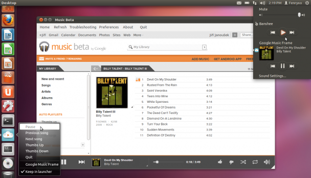 安装在Ubuntu11.10中Google Music Frame