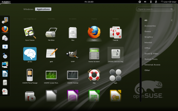 openSUSE12.1软件面板