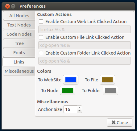 link color support CherryTree 0.32