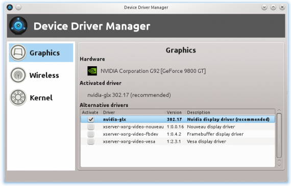 Linux Mint Driver Manager