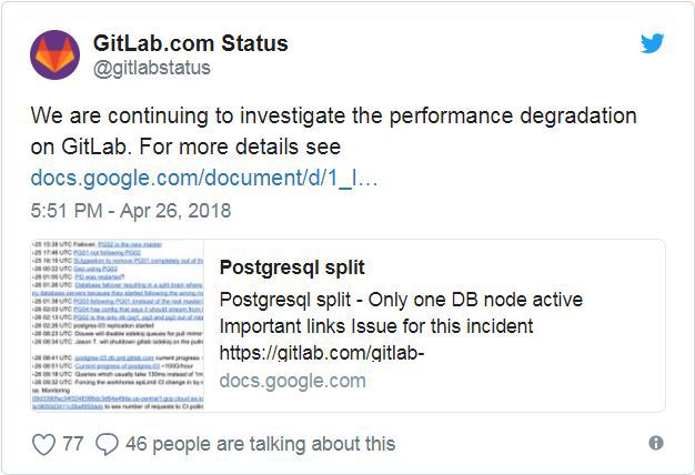GitLab又双叒叕出事了GitLab又双叒叕出事了