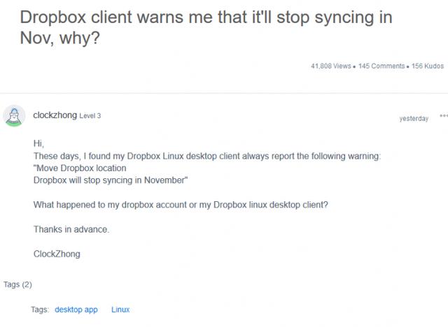 Dropbox 将不再支持未加密 Ext4 之外的所有 Linux 文件系统Dropbox 将不再支持未加密 Ext4 之外的所有 Linux 文件系统